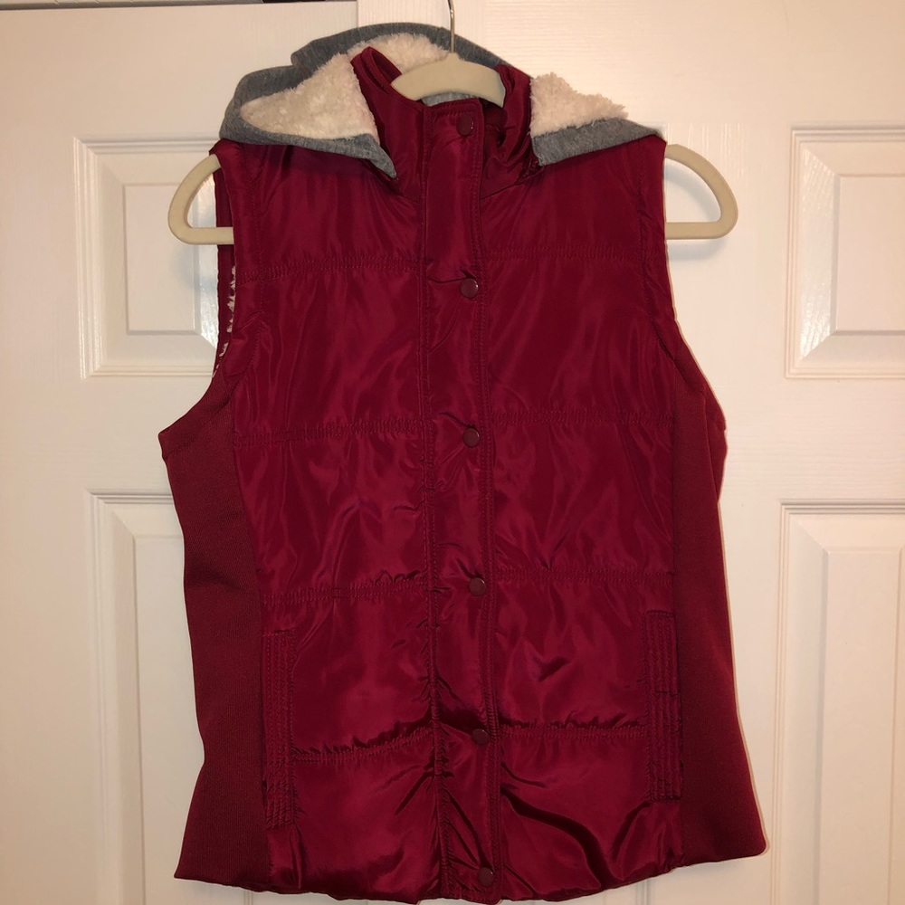 Ci Sono Red Faux Fur Winter Vest